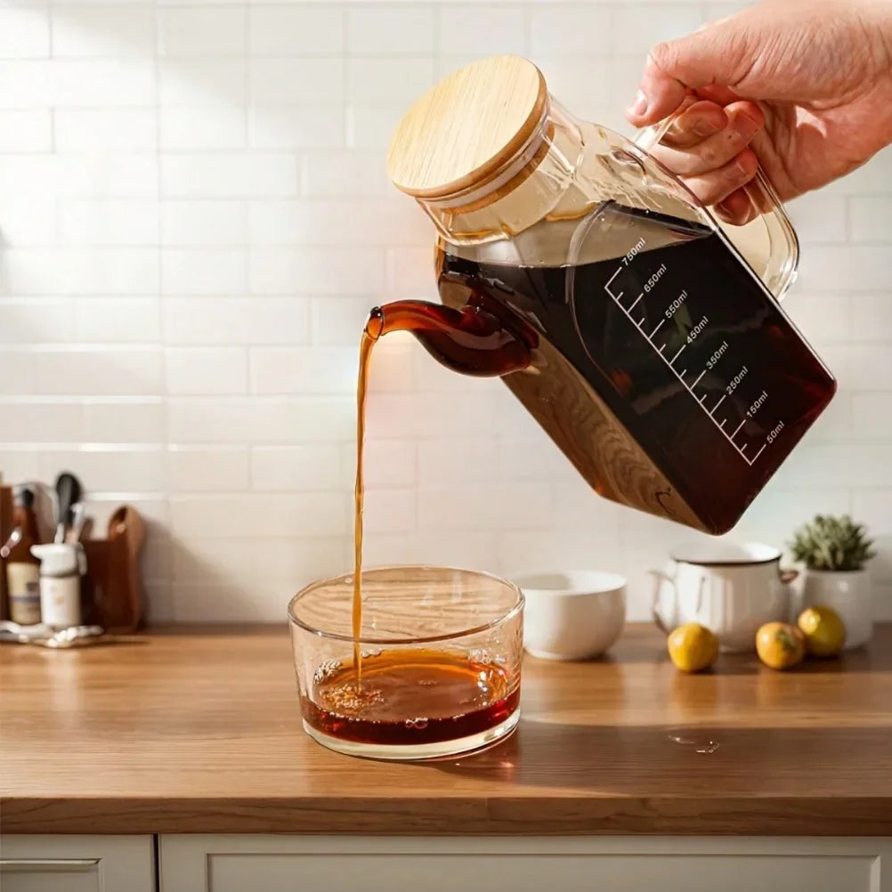 Glass Oil & Vinegar Bottle with Measuring Marks