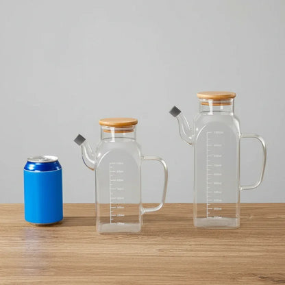 Glass Oil & Vinegar Bottle with Measuring Marks – view 5