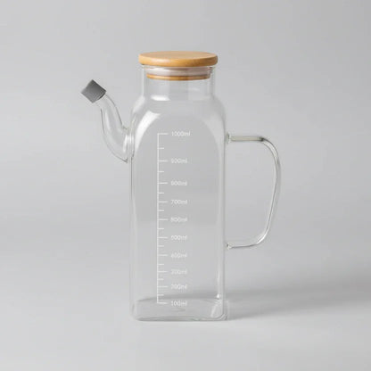Glass Oil & Vinegar Bottle with Measuring Marks – view 6