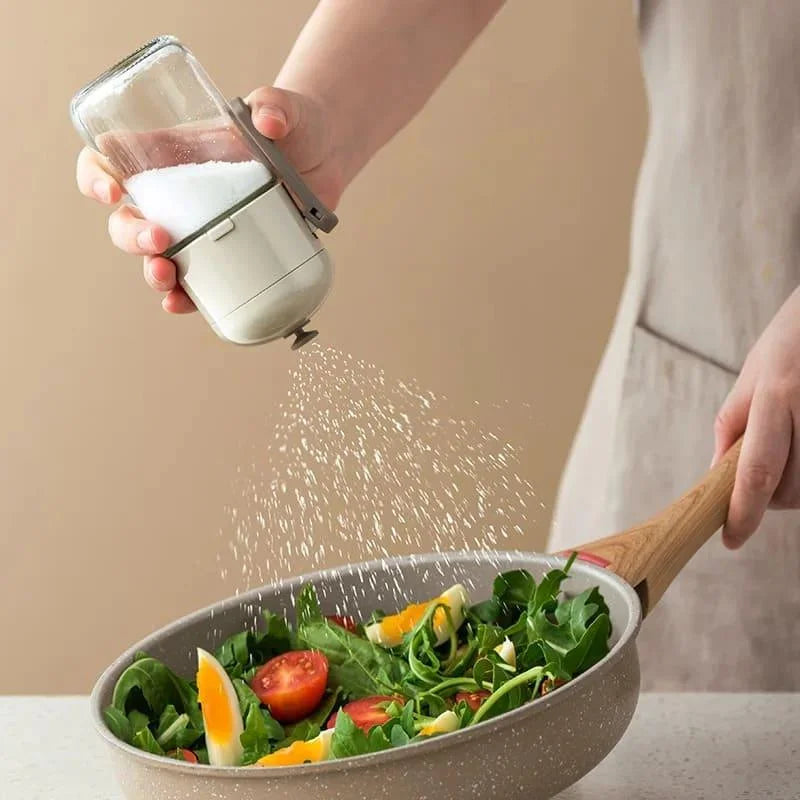 Glass salt and seasoning dispenser with integrated measure – view 7