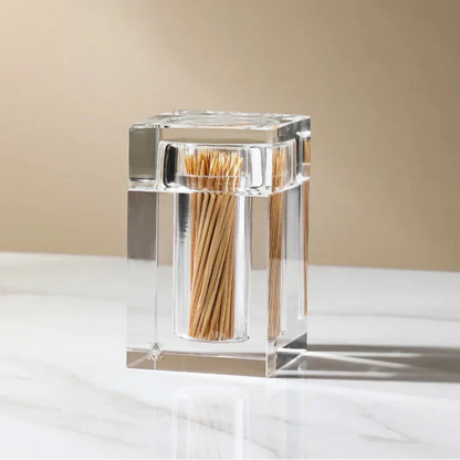 Barrel-Shaped Glass Toothpick Holder – Gold or Clear – view 10