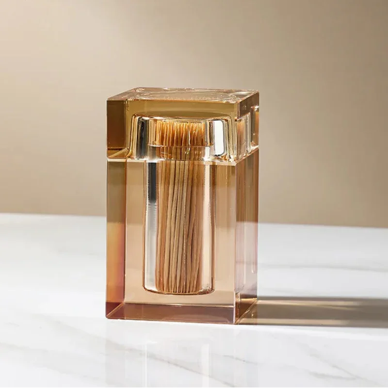 Barrel-Shaped Glass Toothpick Holder – Gold or Clear – view 11