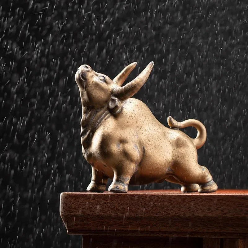 Glazed Ceramic Bull Sculpture – view 4
