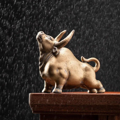 Glazed Ceramic Bull Sculpture – view 4