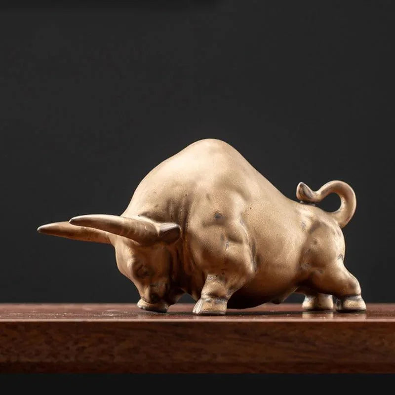 Glazed Ceramic Bull Sculpture – view 8