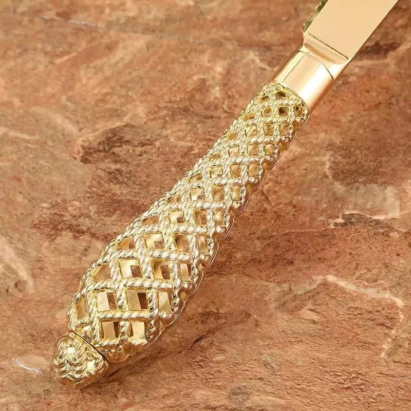 Gold cake knife and server set – view 6