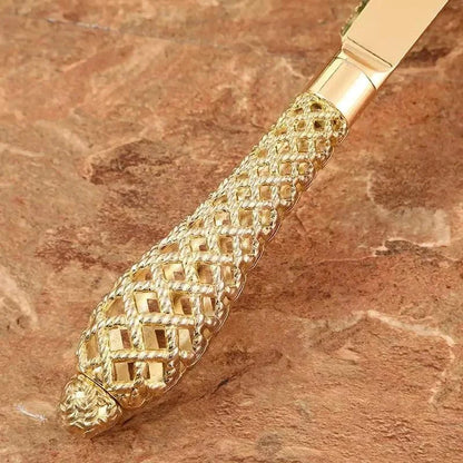 Gold cake knife and server set – view 6