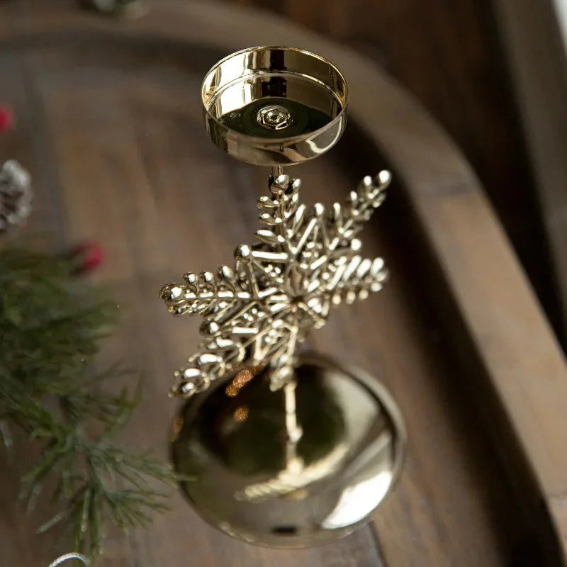 Gold Christmas Candle Holder Collection – 1, 2 or 3 Pieces – view 3