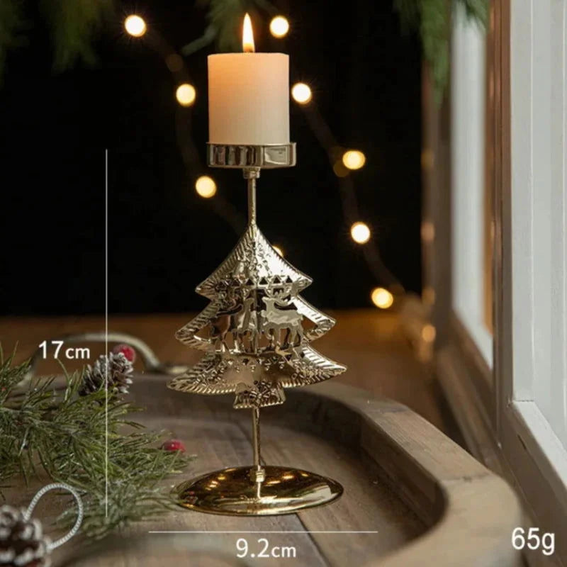 Gold Christmas Candle Holder Collection – 1, 2 or 3 Pieces – view 7