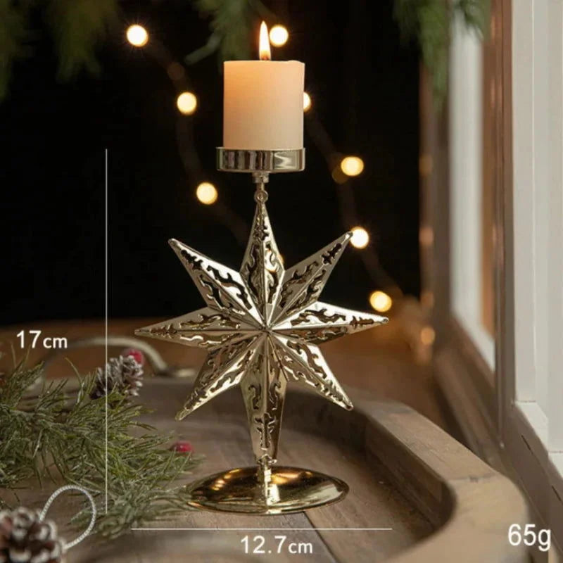 Gold Christmas Candle Holder Collection – 1, 2 or 3 Pieces – view 8