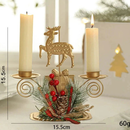 Gold Christmas Candle Holder – Tree, Star or Reindeer – view 6