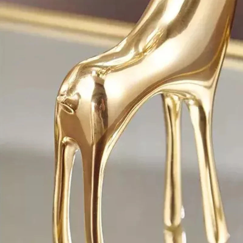 Gold Deer Resin Sculpture with Crystal Sphere – 3 Models – view 3