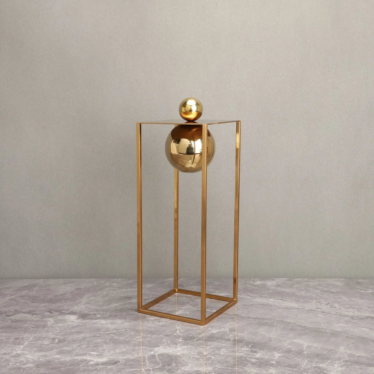 Gold Geometric Metal Sculpture with Sphere – 3 Models – view 5