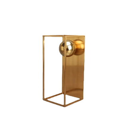 Gold Geometric Metal Sculpture with Sphere – 3 Models – view 6