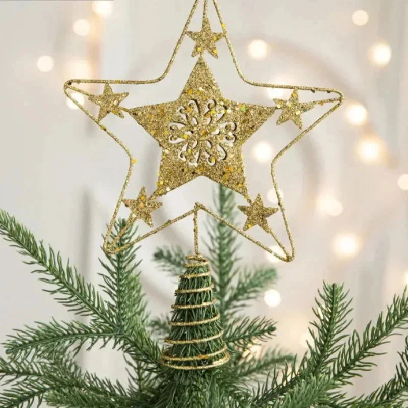 Gold Iron Christmas Tree Topper Star – 3 Models – view 2