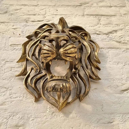 30cm Gold Lion Head Wall Sculpture – view 3