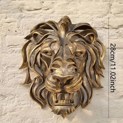 30cm Gold Lion Head Wall Sculpture – view 6