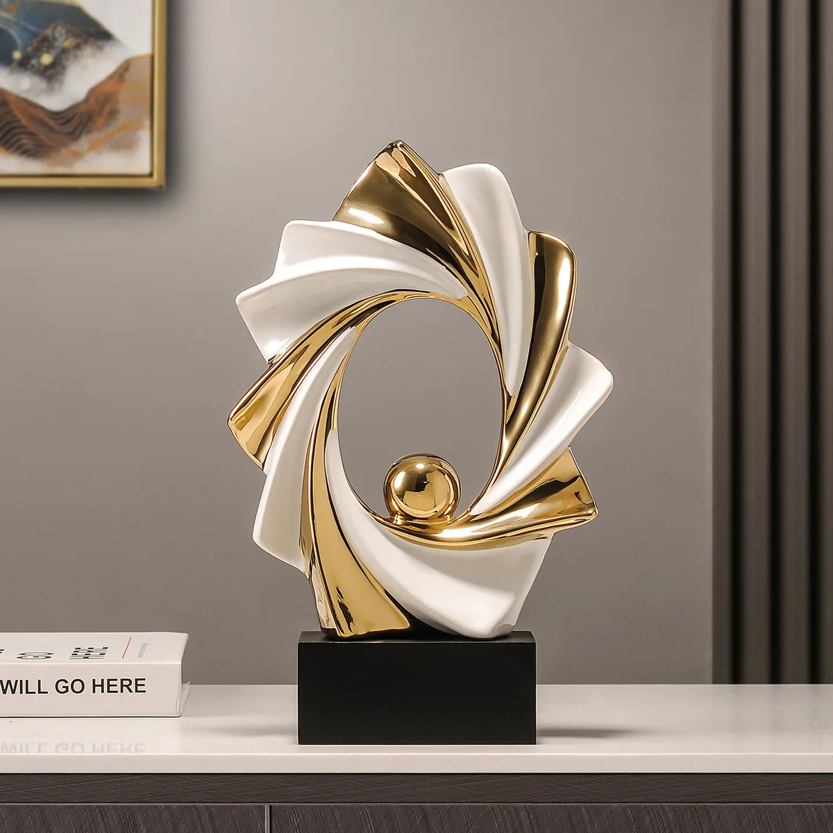 Gold Modern Ceramic Figurine – Design A or B – view 2