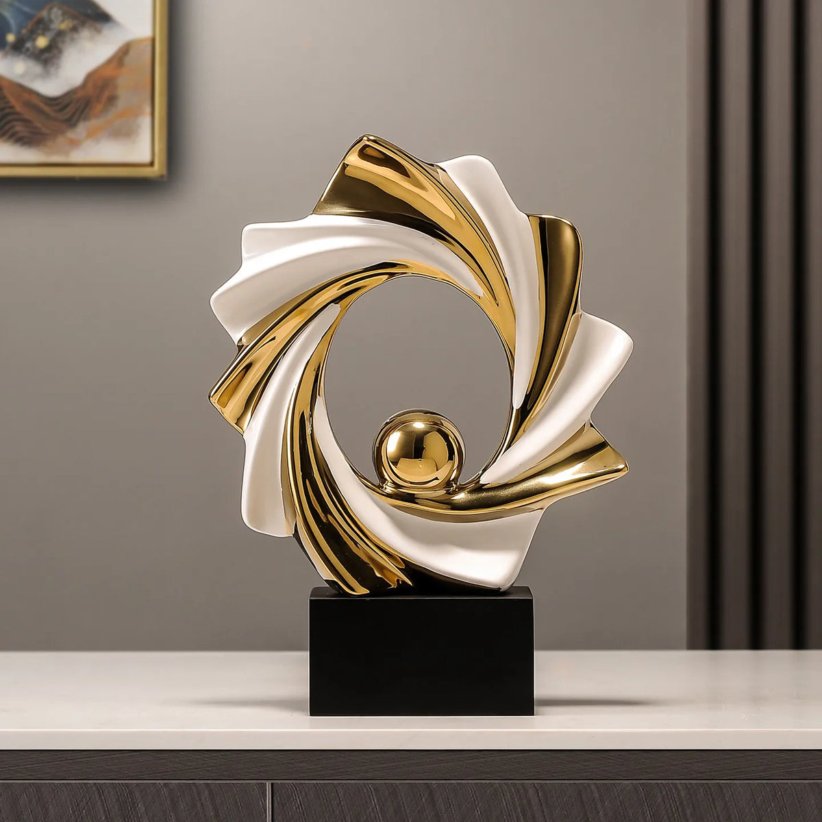 Gold Modern Ceramic Figurine – Design A or B – view 3
