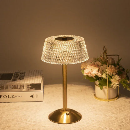 Gold Rechargeable Glass LED Table Lamp