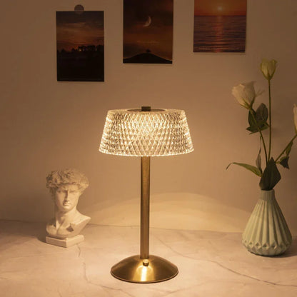 Gold Rechargeable Glass LED Table Lamp – view 3
