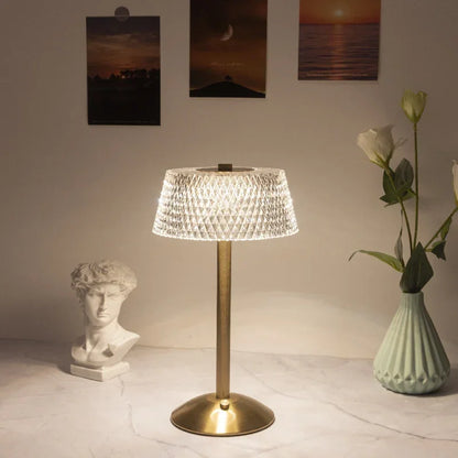 Gold Rechargeable Glass LED Table Lamp – view 4