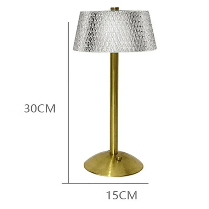 Gold Rechargeable Glass LED Table Lamp – view 5