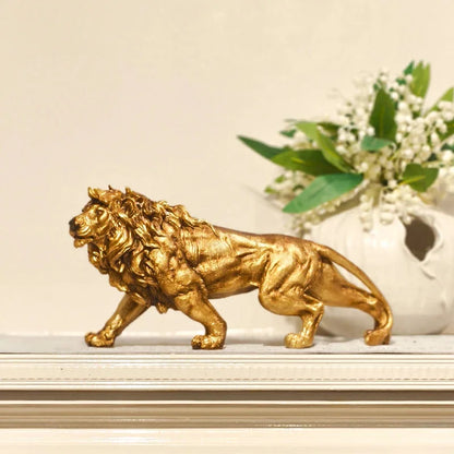 Gold Resin Lion Sculpture – view 4