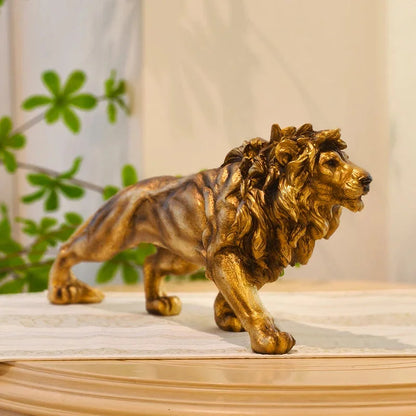 Gold Resin Lion Sculpture – view 5