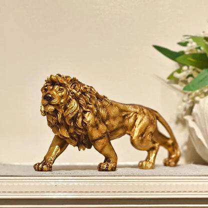 Gold Resin Lion Sculpture – view 6