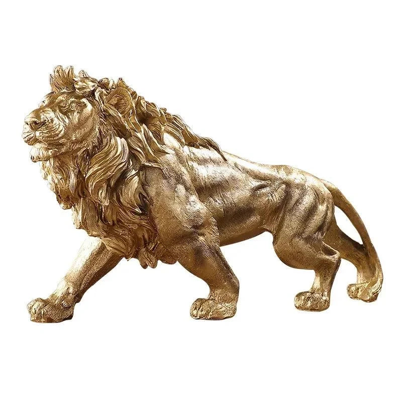 Gold Resin Lion Sculpture – view 9
