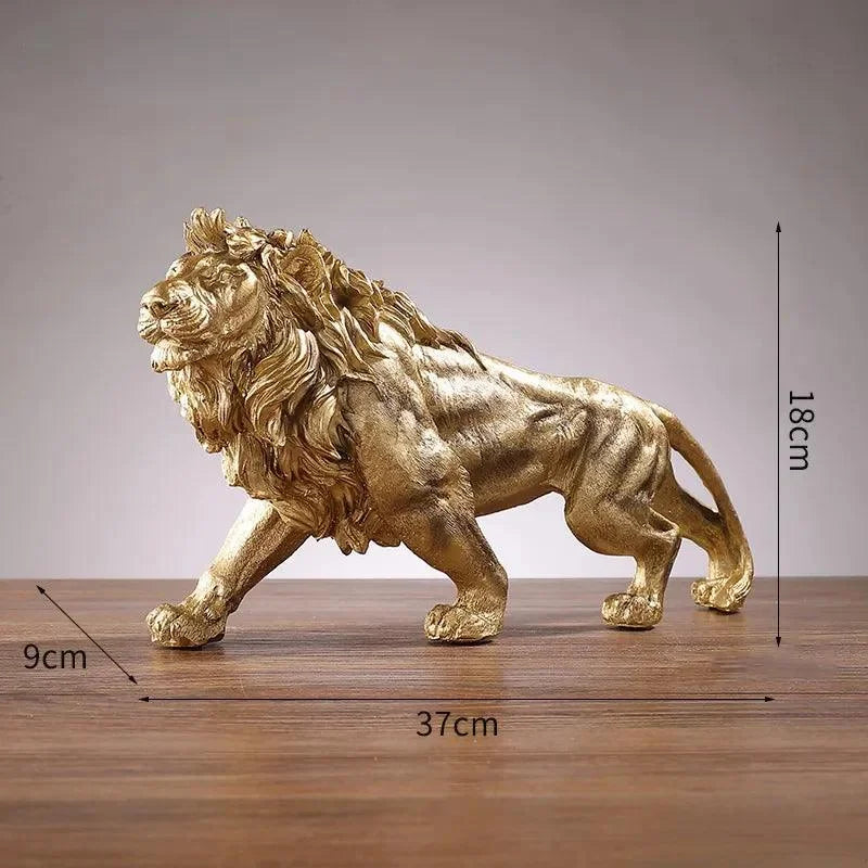 Gold Resin Lion Sculpture – view 10