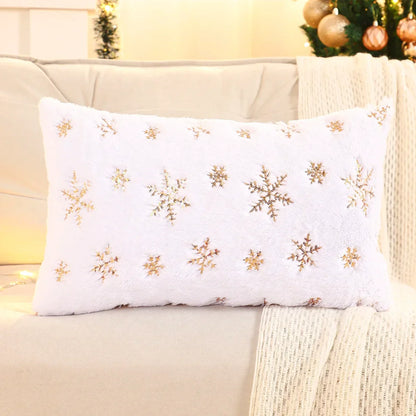 Gold Sequin Embroidered Christmas Plush Cushion Cover – view 7