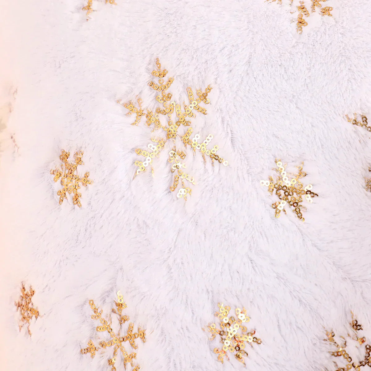 Gold Sequin Embroidered Christmas Plush Cushion Cover – view 9