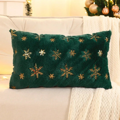 Gold Sequin Embroidered Christmas Plush Cushion Cover – view 10
