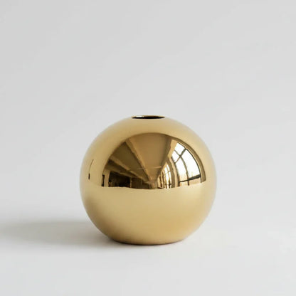 Gold-Finish Spherical Ceramic Vase – 3 Sizes or Set – view 14
