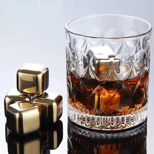 Gold stainless steel reusable ice cubes