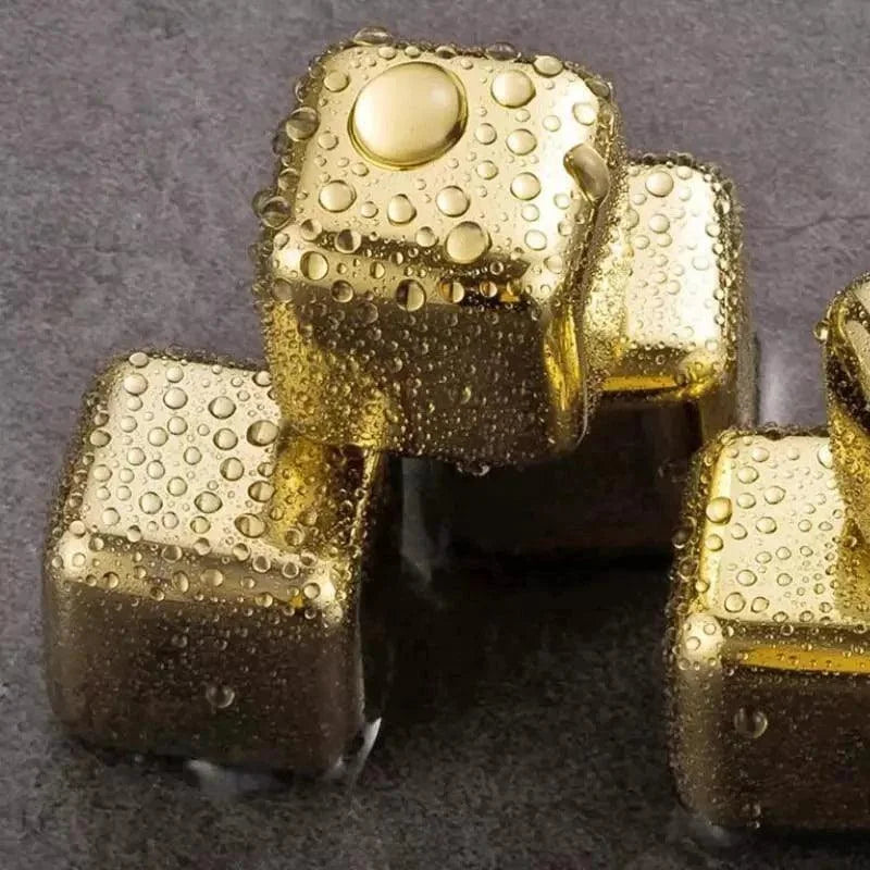 Gold stainless steel reusable ice cubes – view 13