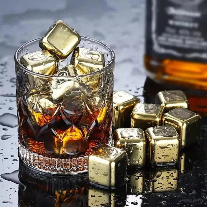 Gold stainless steel reusable ice cubes – view 14