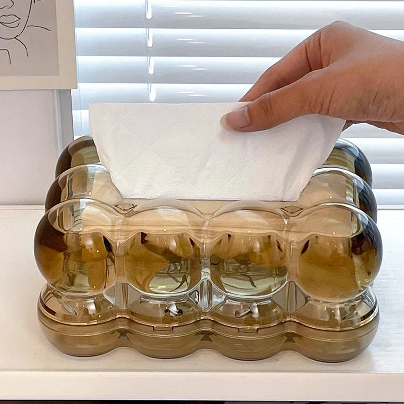 Gold Tissue Box Cover with Non-Slip Base – view 2