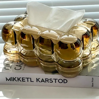 Gold Tissue Box Cover with Non-Slip Base – view 4
