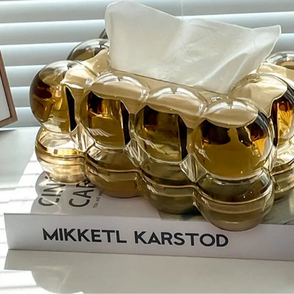 Gold Tissue Box Cover with Non-Slip Base – view 7