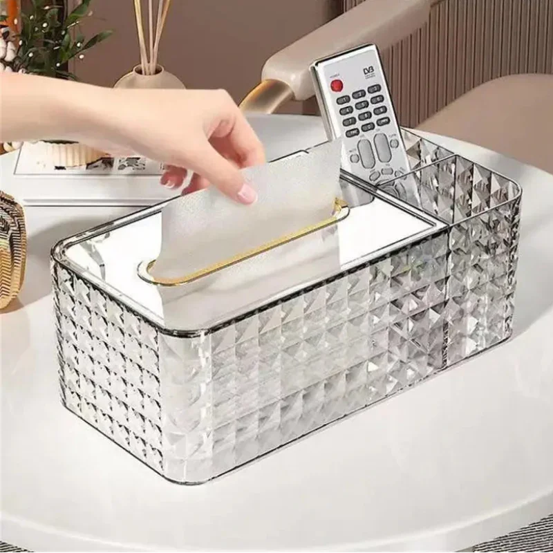 Gold-Trim Tissue Box with Internal Spring