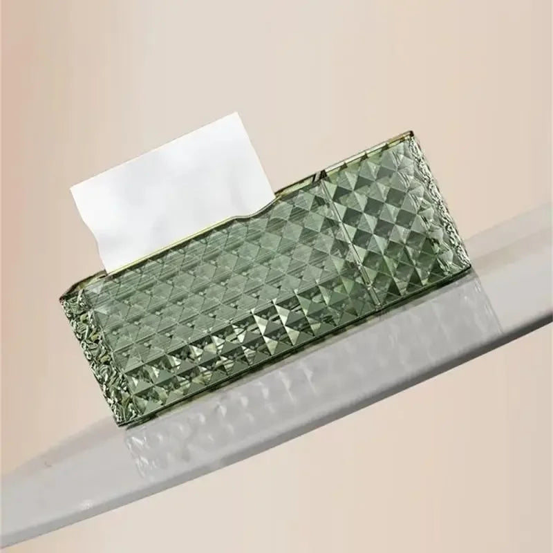 Gold-Trim Tissue Box with Internal Spring – view 4