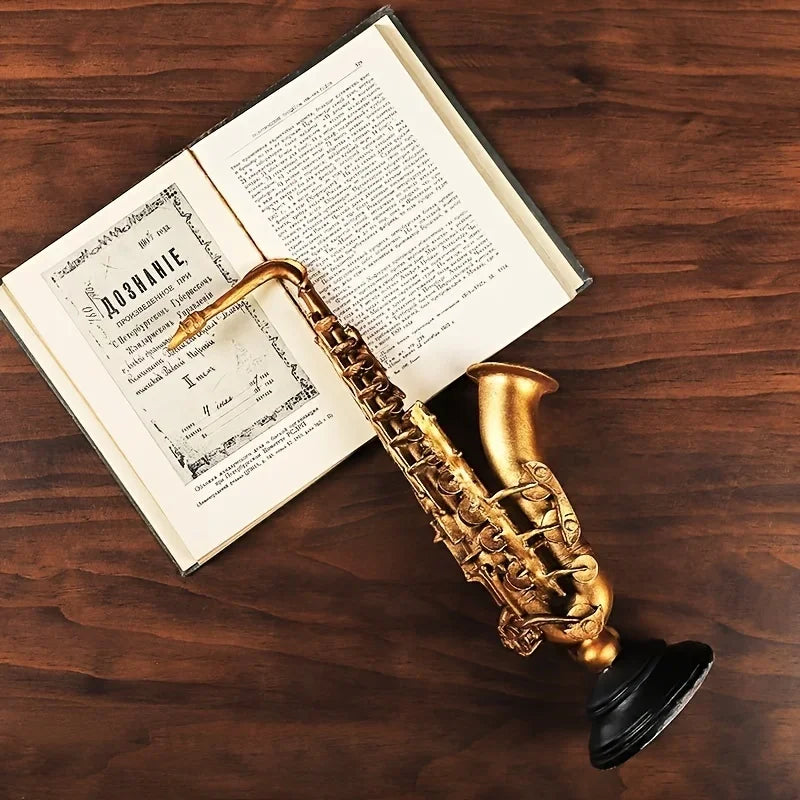 Gold Violin & Saxophone Resin Sculpture – view 4