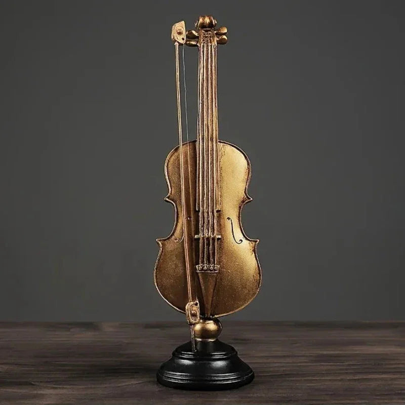 Gold Violin & Saxophone Resin Sculpture – view 7