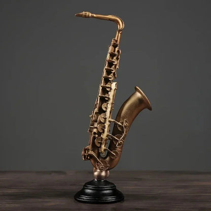 Gold Violin & Saxophone Resin Sculpture – view 8