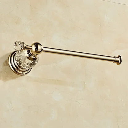 Gold Wall-Mounted Toilet Paper Holder with Crystal Detail – view 3