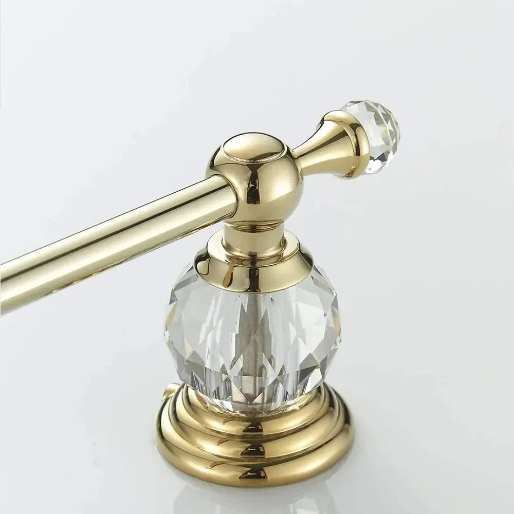 Gold Wall-Mounted Toilet Paper Holder with Crystal Detail – view 4