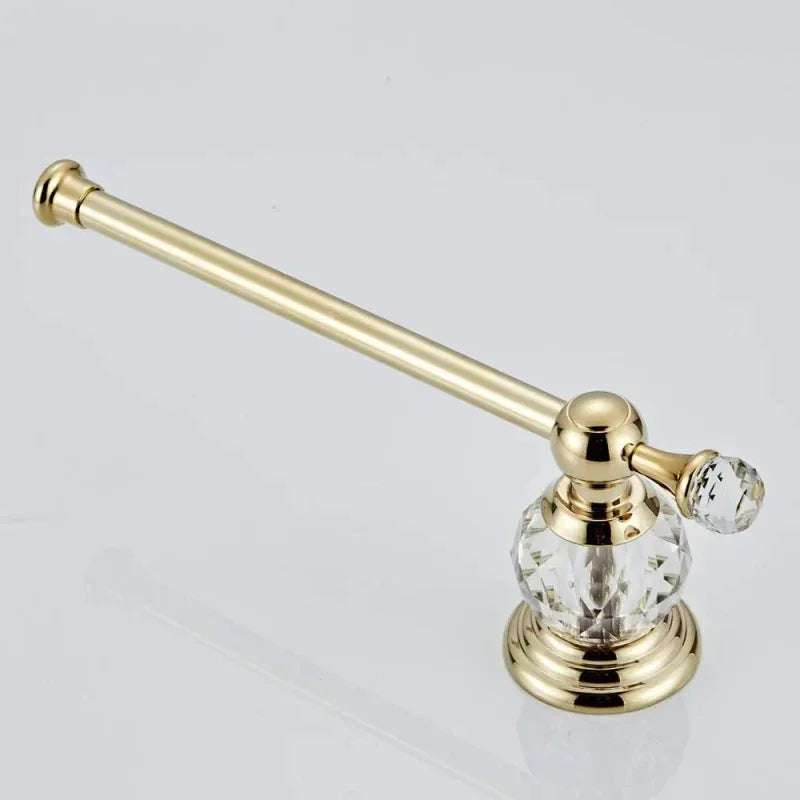 Gold Wall-Mounted Toilet Paper Holder with Crystal Detail – view 7